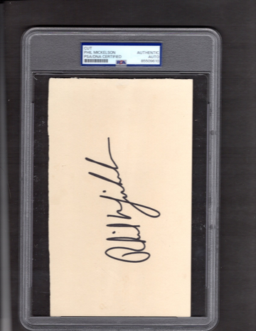 Phil Mickelson Signed Autographed Cut PSA DNA COA Golf Legend