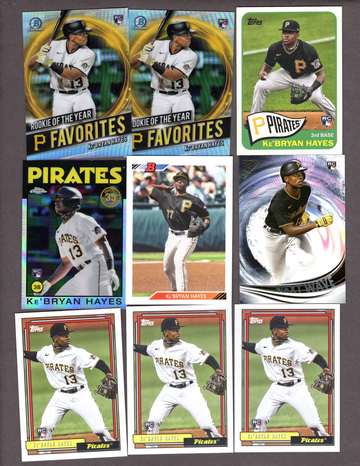 Lot of (45) KeBryan Hayes Rookie Cards RC Pirates - Nice Variety