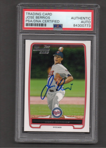 Jose Berrios Signed Autographed 2013 Bowman Draft #16 RC PSA DNA COA