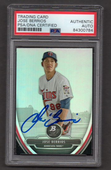 Jose Berrios Signed Autographed 2013 Bowman Platinum #84 RC PSA DNA COA