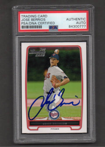 Jose Berrios Signed Autographed 2013 Bowman Draft #16 RC PSA DNA COA