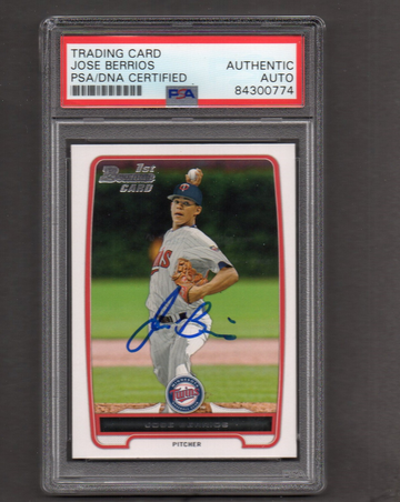 Jose Berrios Signed Autographed 2013 Bowman Draft #16 RC PSA DNA COA
