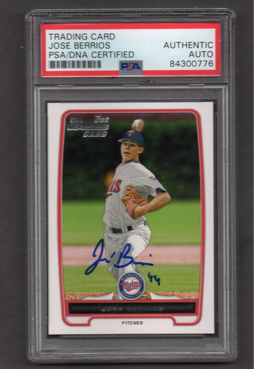 Jose Berrios Signed Autographed 2013 Bowman Draft #16 RC PSA DNA COA