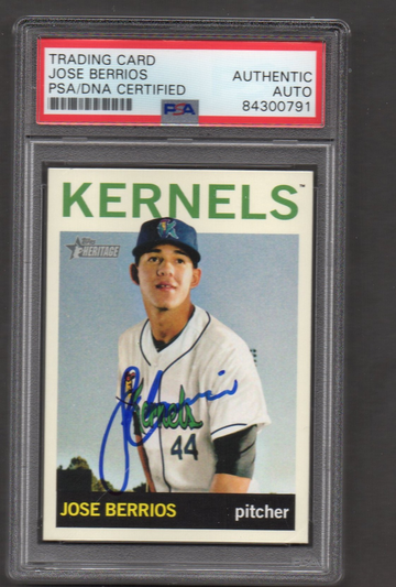 Jose Berrios Signed Autographed 2013 Heritage Minors #102 RC PSA DNA COA