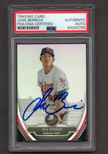 Jose Berrios Signed Autographed 2013 Bowman Platinum #84 RC PSA DNA COA