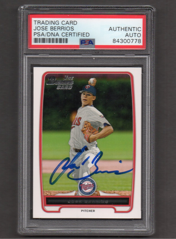 Jose Berrios Signed Autographed 2013 Bowman Draft #16 RC PSA DNA COA
