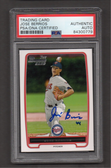Jose Berrios Signed Autographed 2013 Bowman Draft #16 RC PSA DNA COA