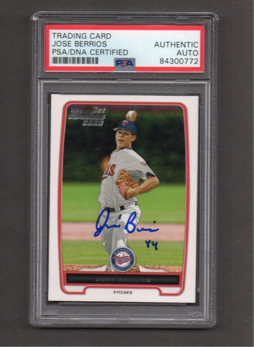 Jose Berrios Signed Autographed 2013 Bowman Draft #16 RC PSA DNA COA