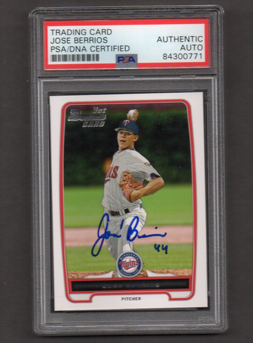 Jose Berrios Signed Autographed 2013 Bowman Draft #16 RC PSA DNA COA
