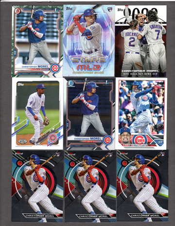 Lot of (21) Christopher Morel Rookie Cards RC Cubs - Nice Variety