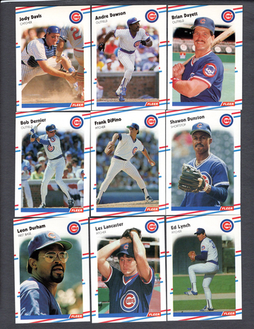 1988 Fleer Chicago Cubs Team Set of 26 Cards Dawson Sandberg Maddux
