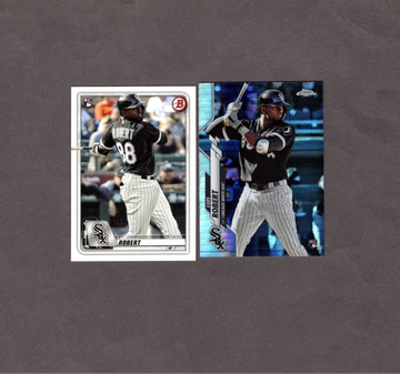 Lot of (2) Luis Robert Rookie RC 2020 Topps Chrome Prism #60 2020 Bowman #18