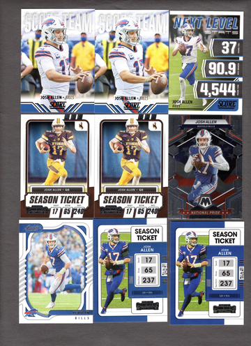 Lot of (15) Josh Allen Football Cards - Inserts, Nice Variety Bills