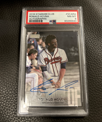 2018 Topps Stadium Club Ronald Acuna Jr Auto PSA 8