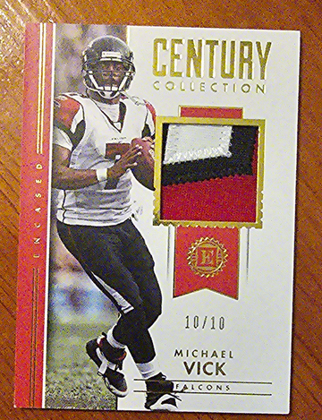 Michael vick 2018 encased 3 color game used patch #/10!!