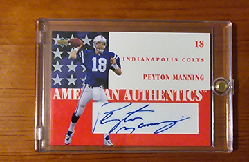 Peyton manning 2002 upper deck on card auto 