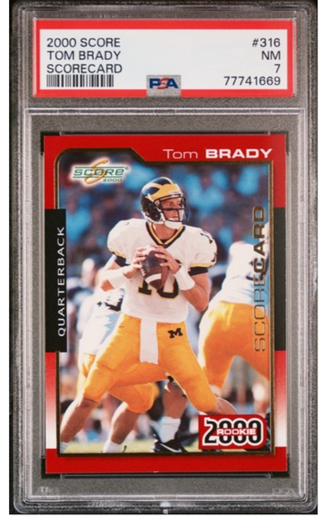 Tom brady 2000 score scorecard #/2000 psa 7!