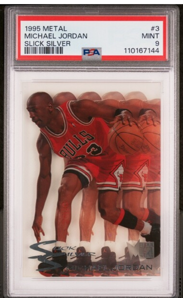 Michael Jordan 1995 metal slick silver psa 9