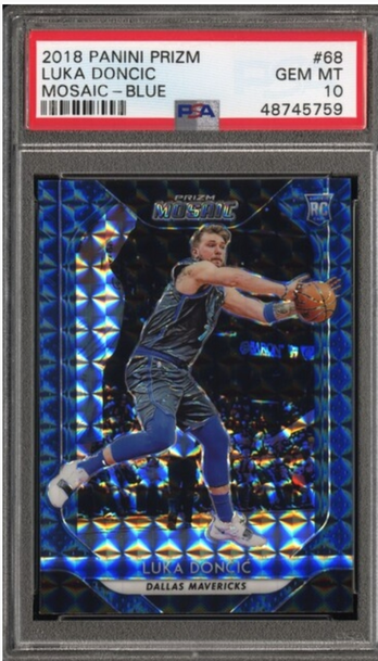 Luka doncic 2018 mosaic blue psa 10