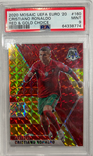 2020 Mosaic UEFA Euro ‘20 Cristiano Ronaldo Red & Gold Choice PSA 9