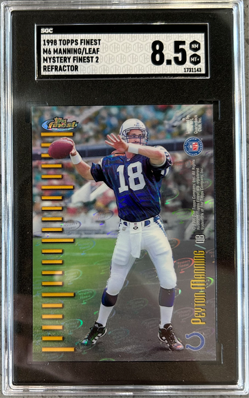 1998 Topps Finest Manning/Leaf Mystery Finest 2 Refractor SGC 8.5 