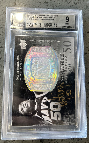 2011-12 Exquisite Collection Championship Bling Autos David Robinson BGS 9