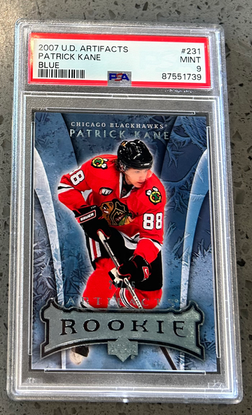 2007 UD Artifacts Patrick Kane Blue PSA 9