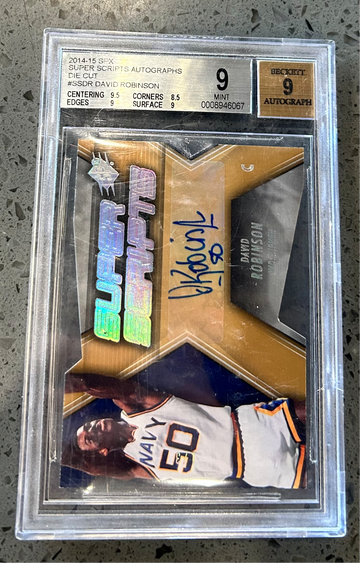 2014-15 SPX Super Scripts Autographs Die Cut David Robinson BGS 9