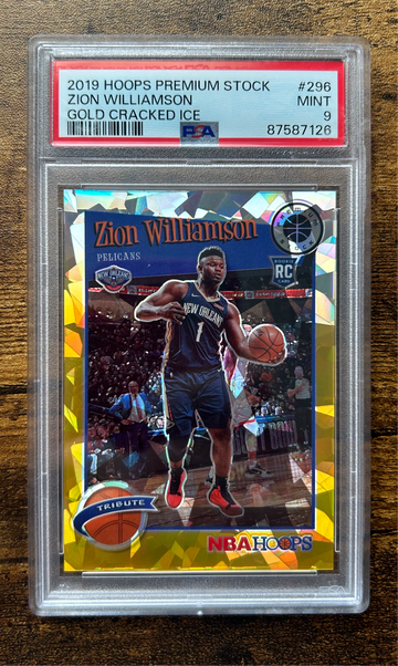 2019 Hoops Premium Stock Zion Williamson Gold Ice Rookie RC /10