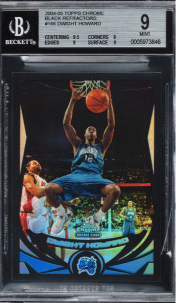 2004 TOPPS CHROME BLACK REFRACTOR DWIGHT HOWARD ROOKIE /500 #166 BGS 9