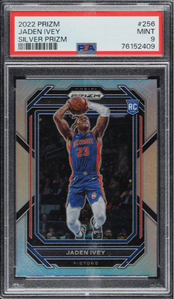 2022 Panini Prizm Jaden Ivey Silver Prizm Rookie #256 PSA 9