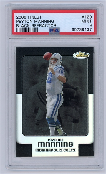 2006 Topps Finest Peyton Manning Black Refractor #/99 PSA 9 Indianapolis Colts