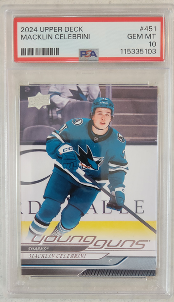 2024 Upper Deck Young Guns #451 Macklin Celebrini PSA 10