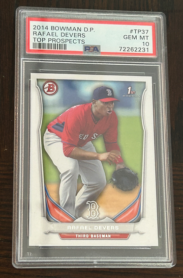 Rafael devers 2014 psa 10 rookie rc bowman top prospects Red Sox gem mint