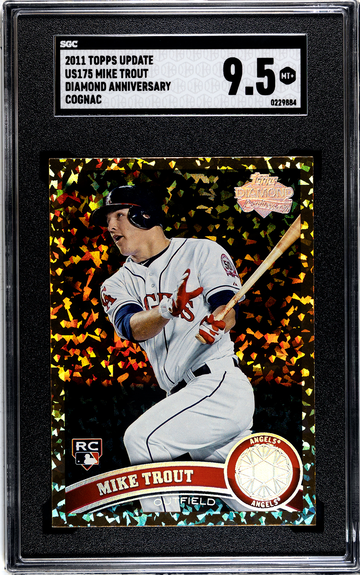 2011 Topps Update US175 Mike Trout Diamond Anniversary Cognac Rookie RC SGC 9.5