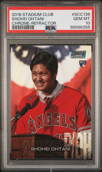 2018 Stadium Club Shohei Ohtani Chrome Refractor Rookie SSP PSA 10 GEM MINT