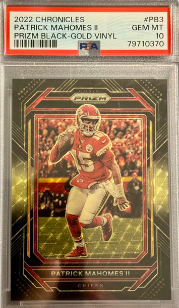 2022 Chronicles Prizm Black Gold Vinyl Patrick Mahomes #PB3