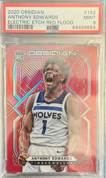 2020-21 Obsidian Electric Etch Red Flood Anthony Edwards RC