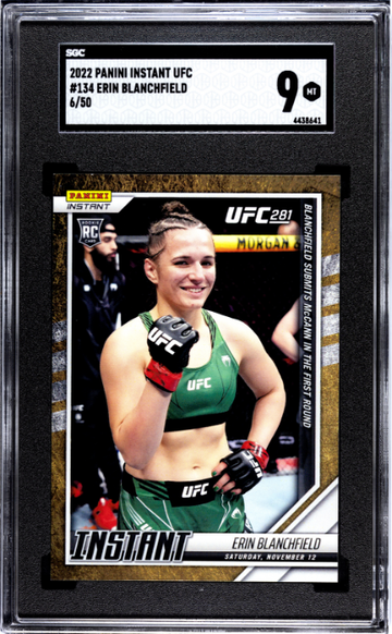 2022 Panini Instant UFC Erin Blanchfield Gold /50 Rookie SGC 9