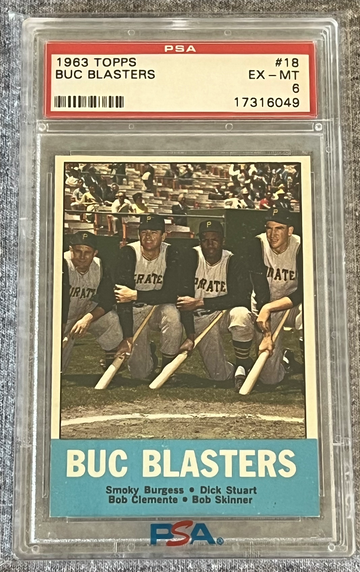 1963 Topps Buc Blasters Roberto Clemente PSA 6 #18