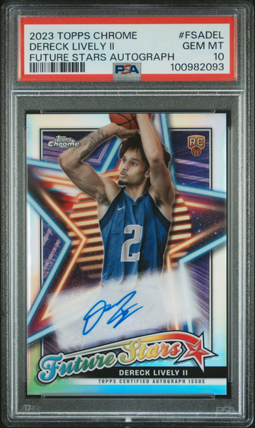 2023 Topps Chrome Dereck Lively II Future Stars Autograph PSA 10
