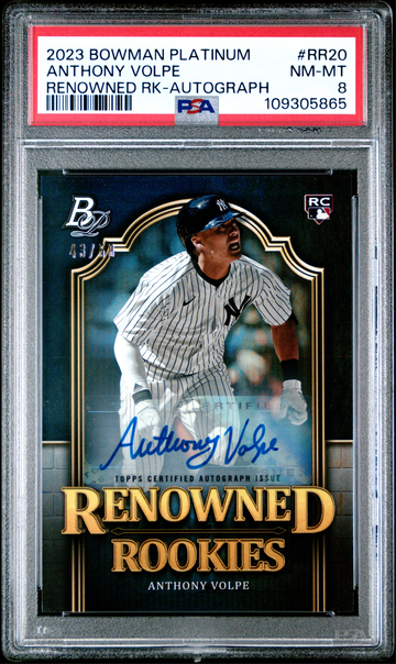 2023 Bowman Platinum Anthony VOlpe Renowned Rookies Autograph /50 PSA 8