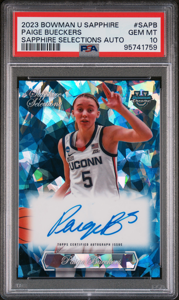 Paige Bueckers 2023 Bowman U Chrome Sapphire Selections On Card Auto /50 PSA 10