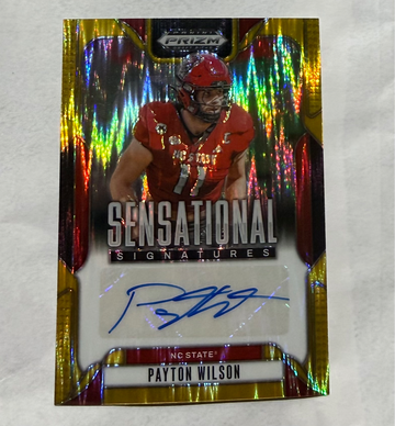 Payton Wilson Gold Flash 2025 Panini Prizm Draft Picks Sensational Signatures/5 