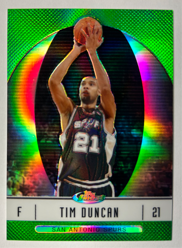2006 Topps Finest TIM DUNCAN Green Refractor!