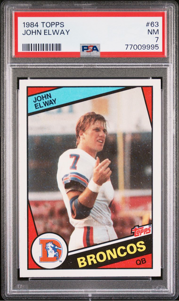 1984 Topps Football #63 John Elway Denver Broncos RC Rookie HOF PSA 7 NM