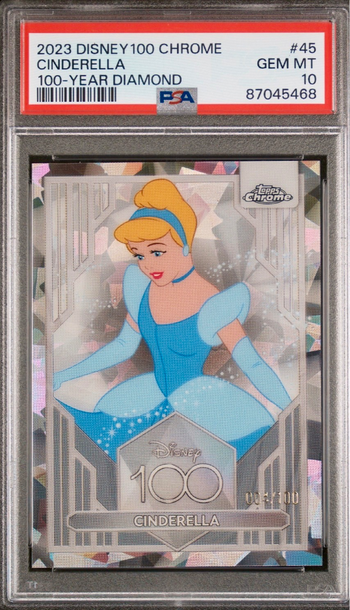 2023 topps chrome Disney 100 Cinderella Diamond refractor /100 PSA 10