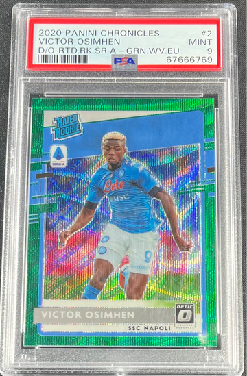 2020 Panini Chronicles Victor Osimhen Green Wave EU RC PSA 9