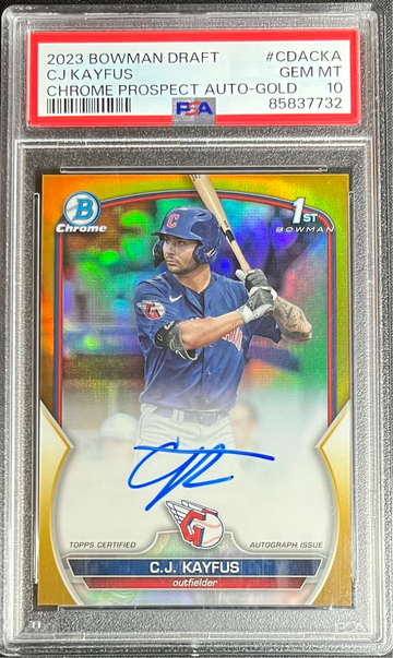 2023 Bowman Draft CJ Kayfus Gold Auto /50 PSA 10