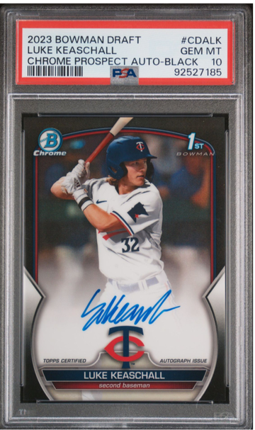 2023 Bowman Draft Luke Keaschall Black Auto /75 PSA 10